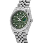 Rolex Datejust Replica 126234 White Gold Stainless Steel Olive Green Palm Moti - Image 5