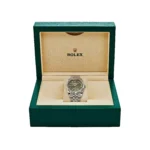 Rolex Datejust Replica 126234 White Gold Stainless Steel Olive Green Palm Moti - Image 9