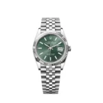 Rolex Datejust Replica 126234 White Gold Stainless Steel Mint Green Dial Jubilee