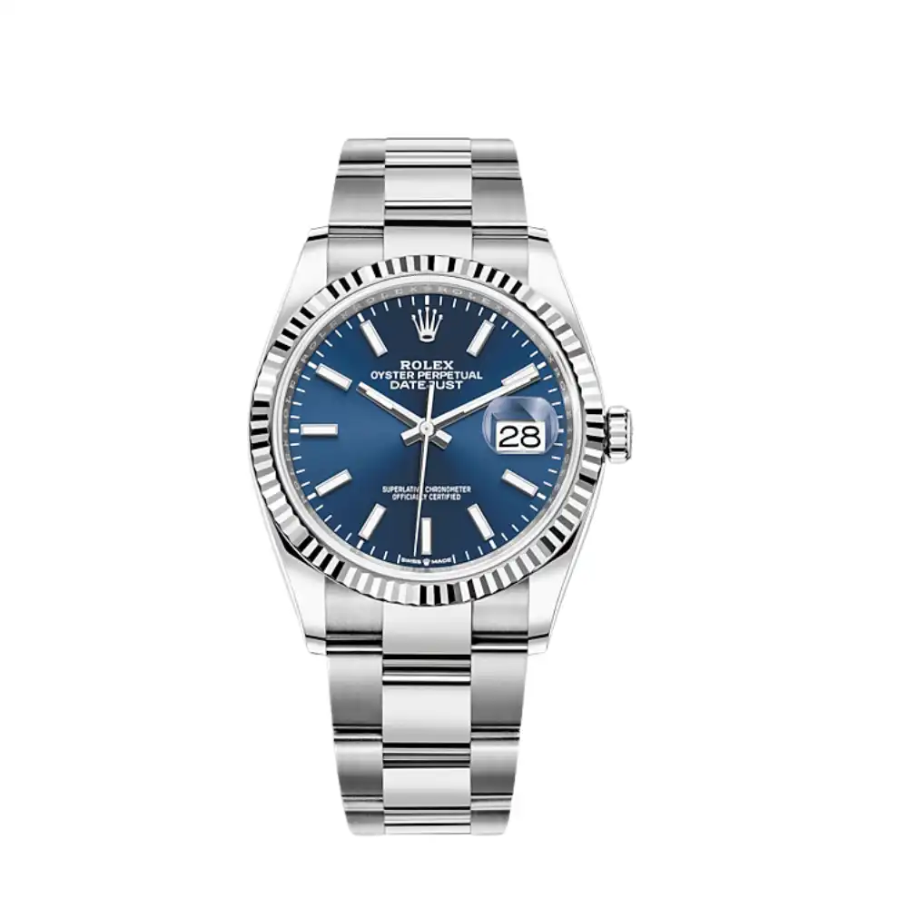 4cu01culgss.webp Rolex Datejust Replica 126234 White Gold Stainless Steel Blue Dial Oyster - Image 1