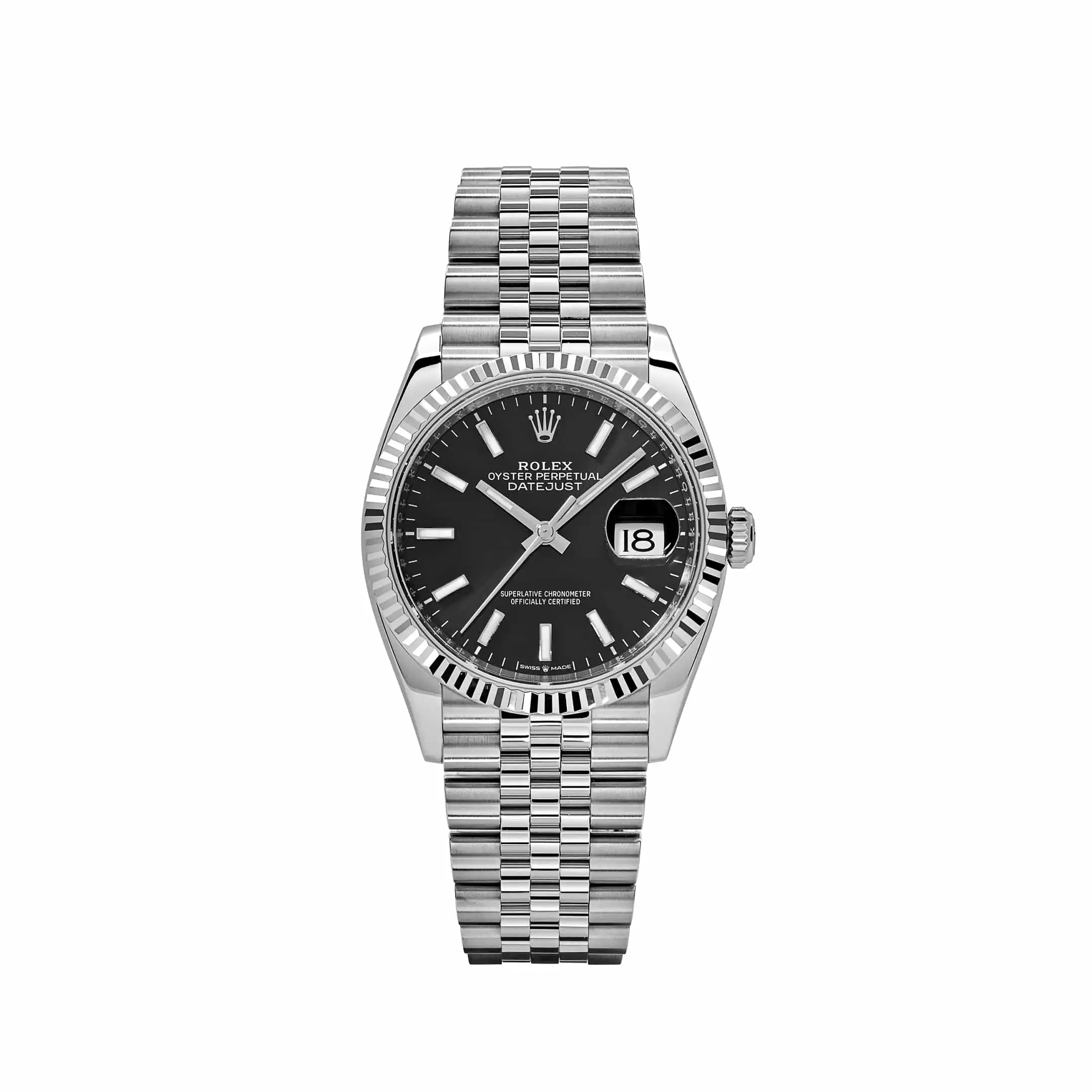 ygoa0gdjmp2.webp Rolex Datejust Replica 126234 White Gold Stainless Steel Black Dial Jubilee - Image 1