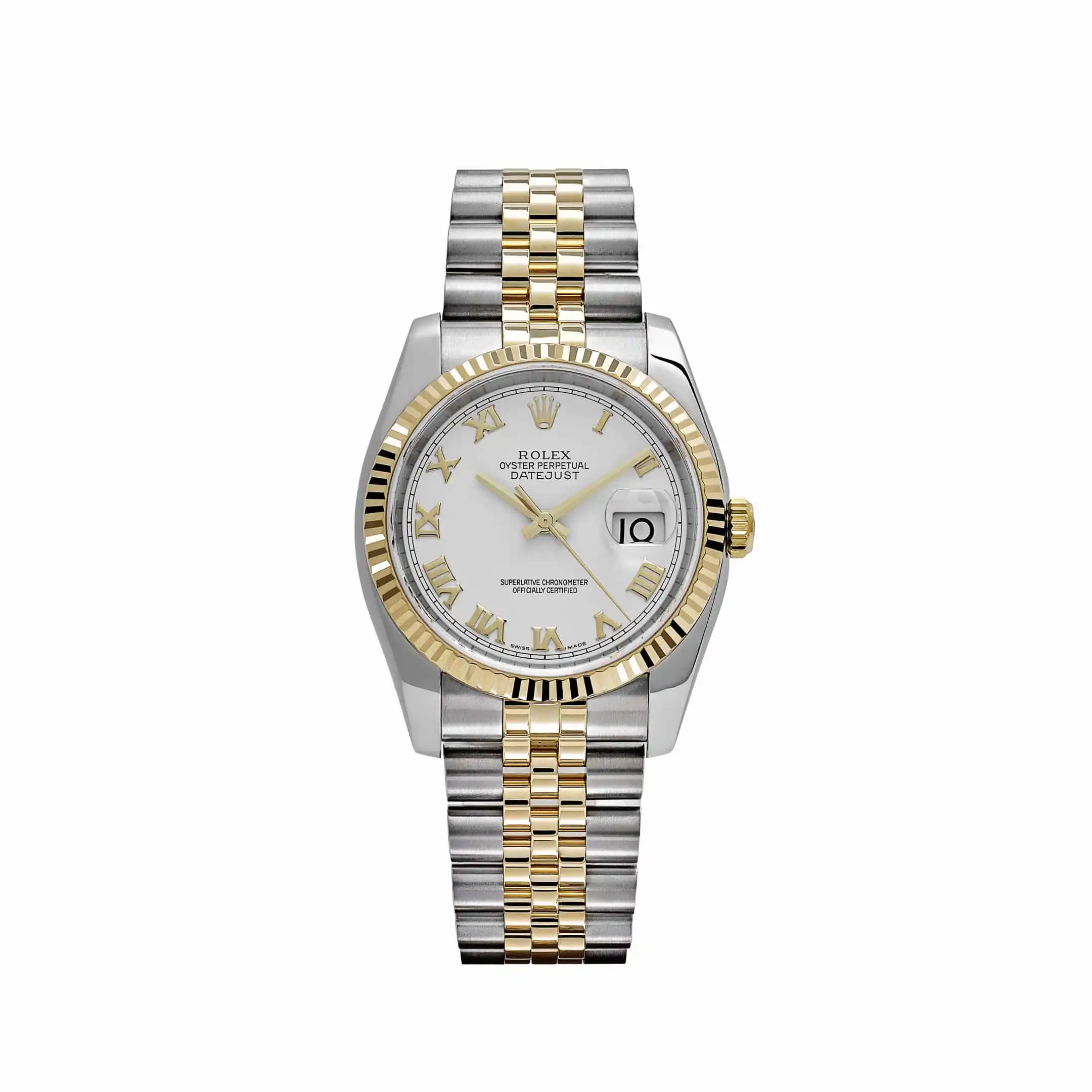 kl5rpg32swk.webp Rolex Datejust Replica 126233 Yellow Gold Stainless Steel White Roman Dial Jubilee - Image 1