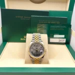 Rolex Datejust Replica 126233 'Wimbledon' Stainless Steel Yellow Gold Slate Dial Jubilee - Image 8