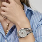 Rolex Datejust Replica 126231 Rose Gold Stainless Steel Silver Fluted Motif Dial - Image 2
