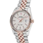 Rolex Datejust Replica 126231 Rose Gold Stainless Steel Silver Fluted Motif Dial - Image 3
