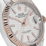 Rolex Datejust Replica 126231 Rose Gold Stainless Steel Silver Fluted Motif Dial - Image 4