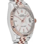 Rolex Datejust Replica 126231 Rose Gold Stainless Steel Silver Fluted Motif Dial - Image 5