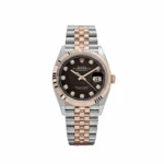 Rolex Datejust Replica 126231 Rose Gold Stainless Steel Black Diamond Dial