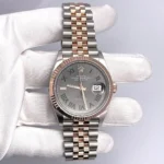 Rolex Datejust Replica 126231 Wimbledon Stainless Steel Rose Gold Slate Dial - Image 3