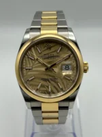 Rolex Datejust Replica 126203 Two-Toned Yellow Gold Stainless Steel Palm Motif Dial - Image 2