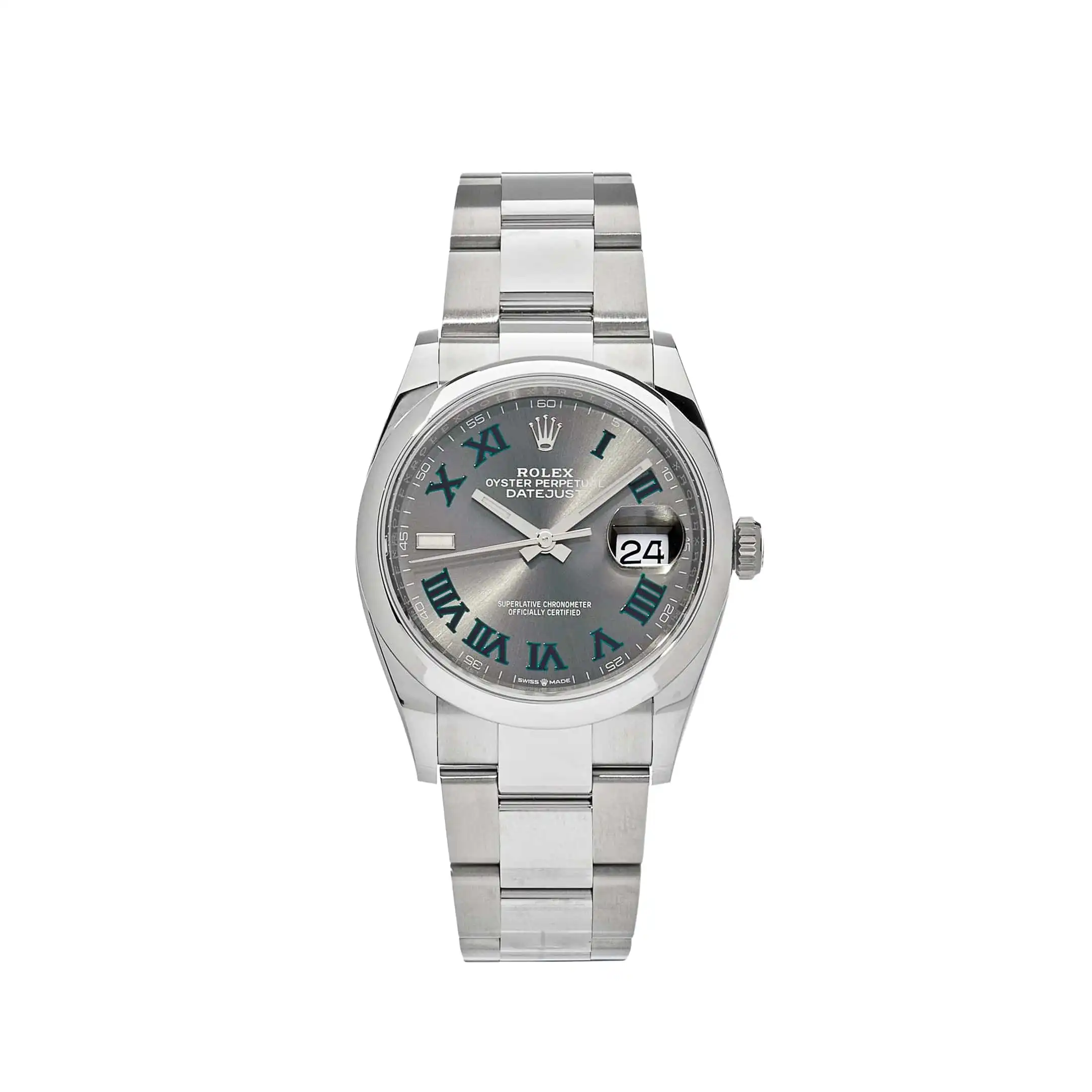 rxozw1om05t.webp Rolex Datejust Replica 126200 'Wimbledon' Stainless Steel Slate Dial - Image 1