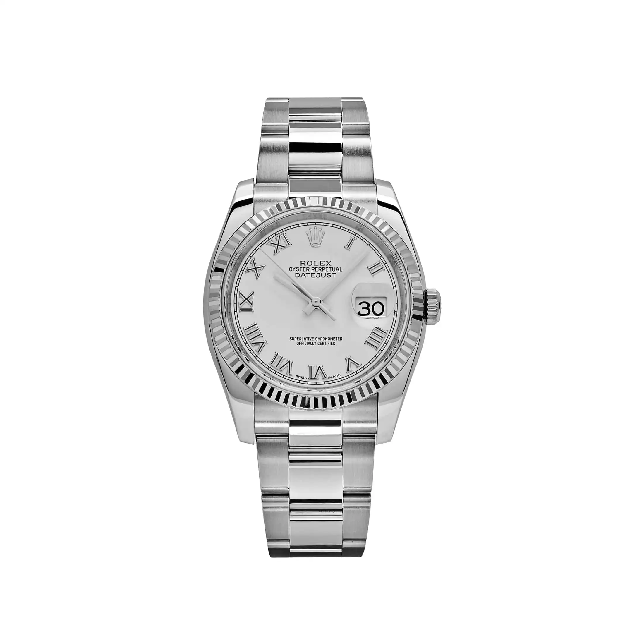 ftqvtpgzlpx.webp Rolex Datejust Replica 116234 Stainless Steel White Gold White Roman Numerals - Image 1