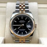 Rolex Datejust Replica 116201 Stainless Steel Rose Gold Black Dial - Image 2