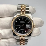 Rolex Datejust Replica 116201 Stainless Steel Rose Gold Black Dial - Image 3