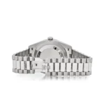 Replica Rolex Day-Date 228396TBR Platinum Ice Blue Arabic Dial Diamond Bezel - Image 6