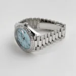 Replica Rolex Day-Date 228396TBR Platinum Diamond Bezel Ice Blue Diamond Dial - Image 4
