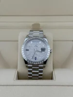 Replica Rolex Day-Date 228396TBR Platinum Diamond Bezel Diamond-Paved Sapphire Dial - Image 3