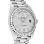 Replica Rolex Day-Date 228349RBR White Gold Meteorite Dial Diamond Set - Image 3