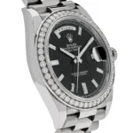 Replica Rolex Day-Date 228349RBR White Gold Black Dial Diamond Bezel - Image 4