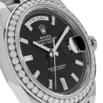 Replica Rolex Day-Date 228349RBR White Gold Black Dial Diamond Bezel - Image 5