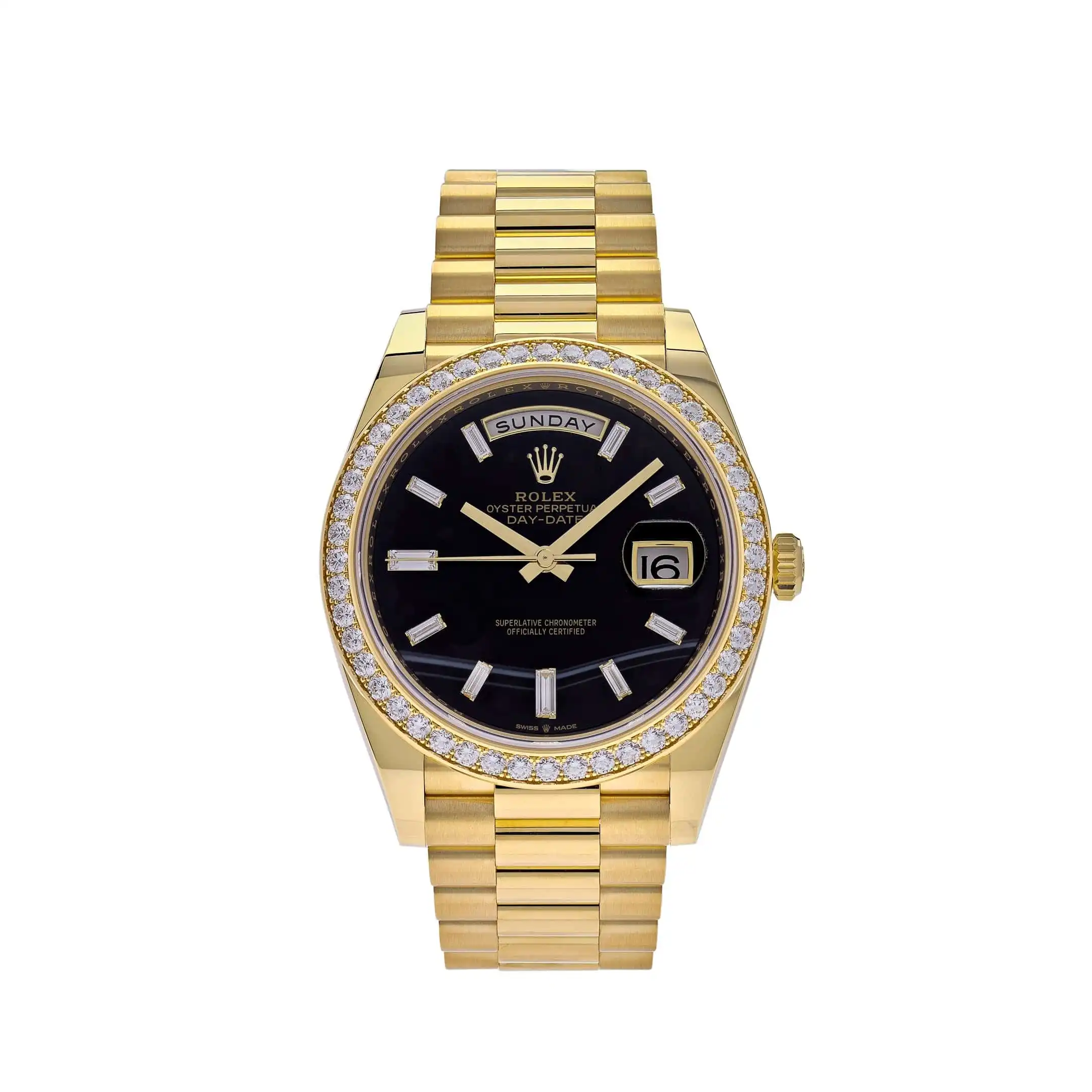 rtksntv5t13.webp Replica Rolex Day-Date 228348RBR Yellow Gold Diamond Bezel Black Onyx Dial - Image 1