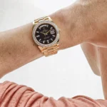 Replica Rolex Day-Date 228348RBR Yellow Gold Diamond Bezel Black Onyx Dial - Image 2