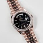 Replica Rolex Day-Date 228345RBR Rose Gold Eisenkiesel Dial Diamond Bezel - Image 3