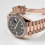 Replica Rolex Day-Date 228345RBR Rose Gold Eisenkiesel Dial Diamond Bezel - Image 4