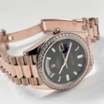 Replica Rolex Day-Date 228345RBR Rose Gold Eisenkiesel Dial Diamond Bezel - Image 5