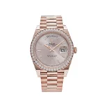 Replica Rolex Day-Date 228345RBR Rose Gold Diamond Bezel Sundust Diamond Dial