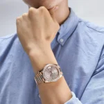 Replica Rolex Day-Date 228345RBR Rose Gold Diamond Bezel Sundust Diamond Dial - Image 2