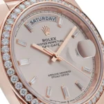 Replica Rolex Day-Date 228345RBR Rose Gold Diamond Bezel Sundust Diamond Dial - Image 4
