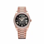 Replica Rolex Day-Date 228345RBR Rose Gold Diamond Bezel Slate Ombre Dial