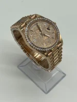 Replica Rolex Day-Date 228345RBR Rose Gold Diamond Bezel Diamond-Paved Dial - Image 3