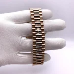 Replica Rolex Day-Date 228345RBR Rose Gold Diamond Bezel Chocolate Dial - Image 6