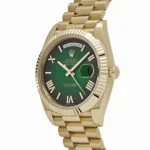 Replica Rolex Day-Date 228238 Yellow Gold Green Ombre Roman Numeral Dial - Image 4