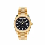 Replica Rolex Day-Date 228238 Yellow Gold Black Diagonal Motif Dial
