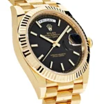 Replica Rolex Day-Date 228238 Yellow Gold Black Diagonal Motif Dial - Image 4
