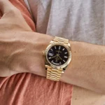 Replica Rolex Day-Date 228238 Yellow Gold Black Baguette Diamond Dial - Image 2