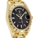 Replica Rolex Day-Date 228238 Yellow Gold Black Baguette Diamond Dial - Image 4