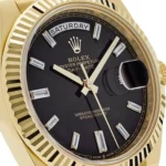 Replica Rolex Day-Date 228238 Yellow Gold Black Baguette Diamond Dial - Image 5