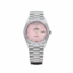 Replica Rolex Day-Date 128396TBR Platinum Pink Opal Diamond Dial and Bezel