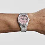 Replica Rolex Day-Date 128396TBR Platinum Pink Opal Diamond Dial and Bezel - Image 3