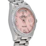 Replica Rolex Day-Date 128396TBR Platinum Pink Opal Diamond Dial and Bezel - Image 5