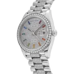 Replica Rolex Day-Date 128349RBR White Gold Diamond Bezel Diamond-Paved Set - Image 3