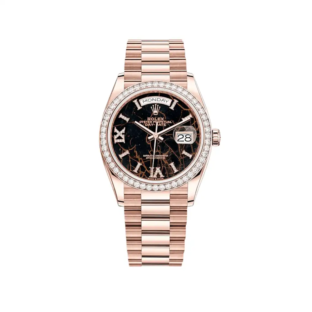 ahguklaiijd.webp Replica Rolex Day-Date 128345RBR Rose Gold Eisenkiesel Diamond Dial - Image 1