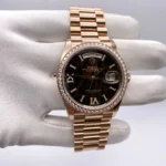 Replica Rolex Day-Date 128345RBR Rose Gold Eisenkiesel Diamond Dial - Image 3