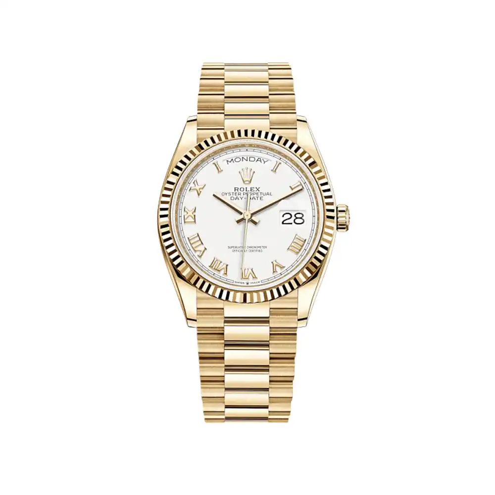 2egysyqfikr.webp Replica Rolex Day-Date 128238 Yellow Gold White Dial - Image 1