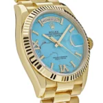 Replica Rolex Day-Date 128238 Yellow Gold Turquoise Diamond Dial - Image 3