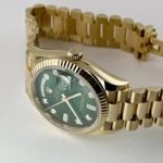 Replica Rolex Day-Date 128238 Yellow Gold Green Ombre Diamond Dial - Image 4